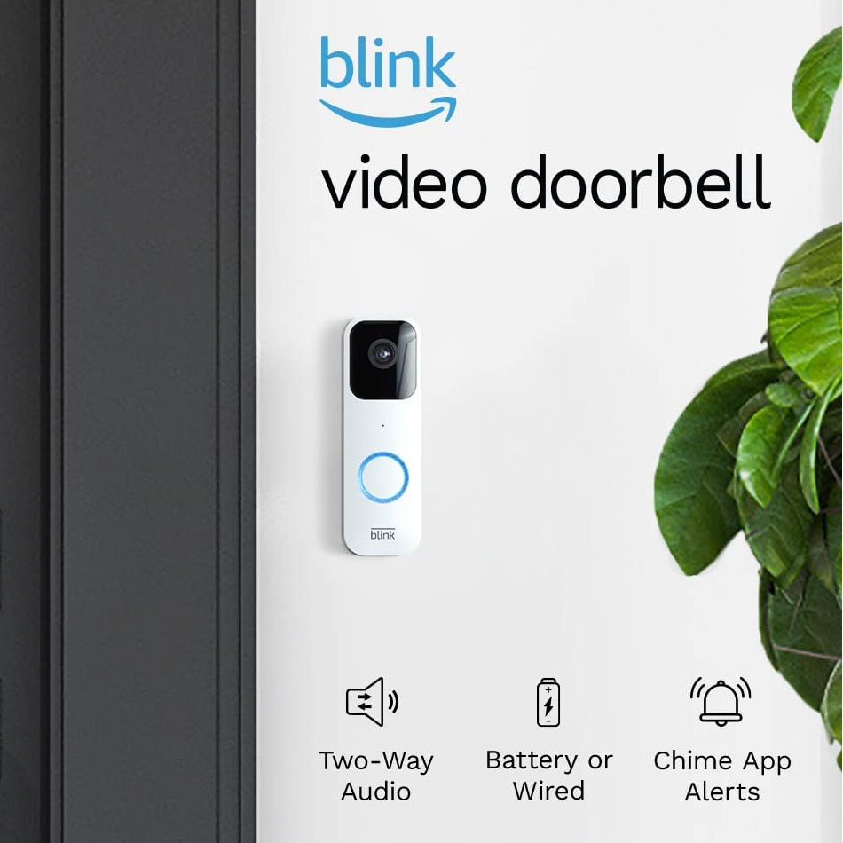 Blink Video Doorbell | Audio bidireccional, video de alta definición, notificaciones de movimiento y timbre por app y compatible con Alexa, con o sin cable, (Blanco)