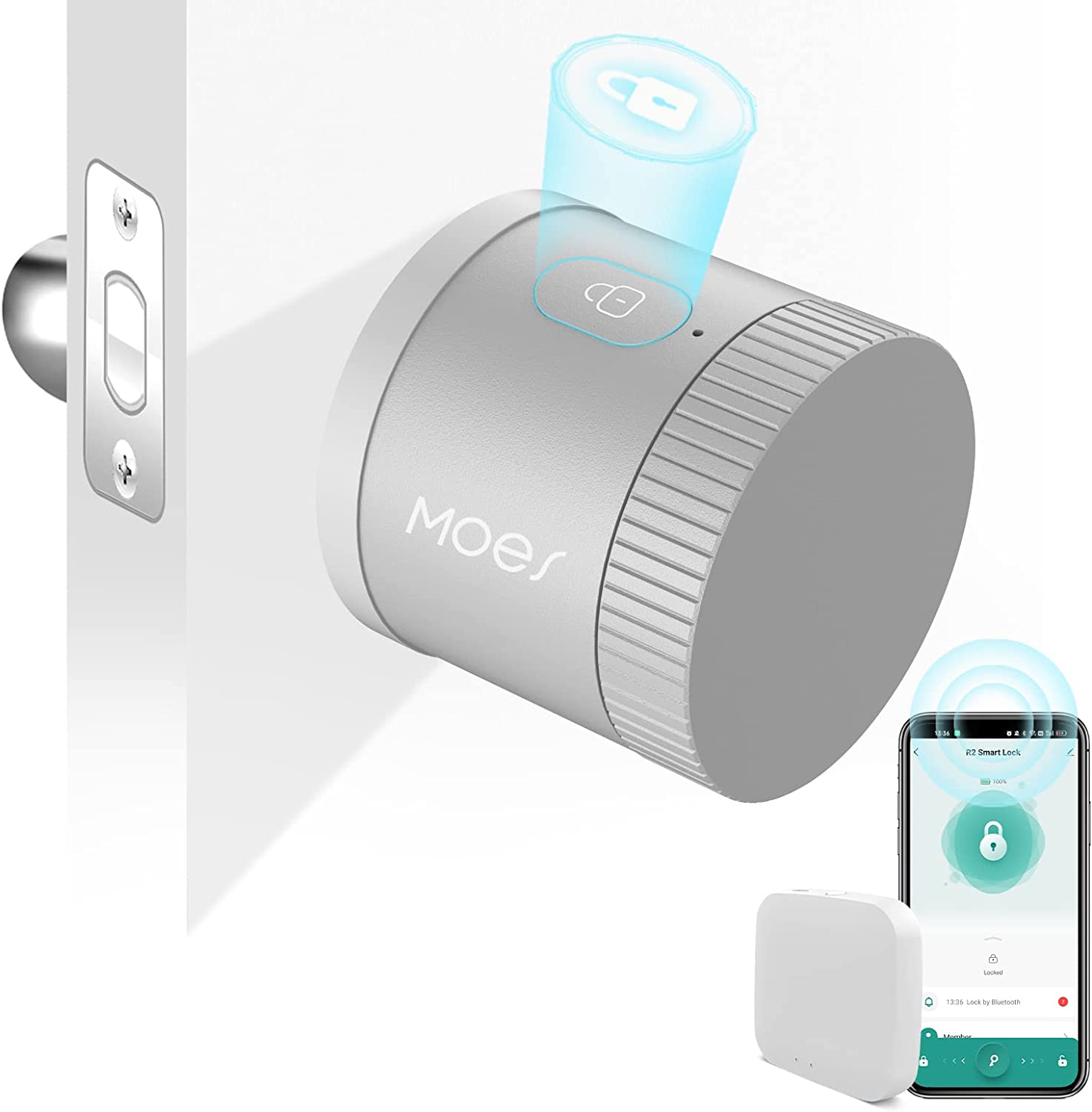 Cerradura inteligente para puerta delantera para cerrojo de seguridad existente, cerradura de puerta de entrada sin llave compatible con Alexa Cerradura inteligente para puerta delantera para cerrojo de seguridad existente, cerradura de puerta de entrada sin llave compatible con Alexa